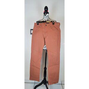 Hudson Byron Straight Jeans Mens 34 Orange Denim Classic Fit Stretch Five Pocket